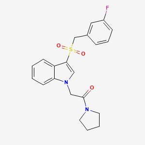 2-{3-[(3-fluorophenyl)methanesulfonyl]-1H-indol-1-yl}-1-(pyrrolidin-1-yl)ethan-1-one