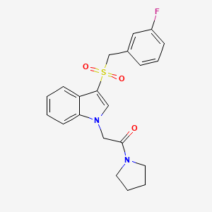 molecular formula C21H21FN2O3S B6510708 2-{3-[(3-fluorophenyl)methanesulfonyl]-1H-indol-1-yl}-1-(pyrrolidin-1-yl)ethan-1-one CAS No. 878057-58-0