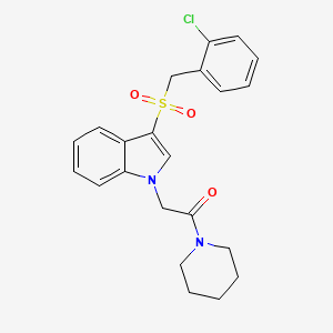 molecular formula C22H23ClN2O3S B6510715 2-{3-[(2-chlorophenyl)methanesulfonyl]-1H-indol-1-yl}-1-(piperidin-1-yl)ethan-1-one CAS No. 878058-19-6