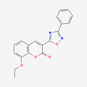 molecular formula C19H14N2O4 B6510720 8-ethoxy-3-(3-phenyl-1,2,4-oxadiazol-5-yl)-2H-chromen-2-one CAS No. 892754-16-4