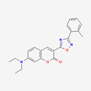 molecular formula C22H21N3O3 B6510729 7-(diethylamino)-3-[3-(2-methylphenyl)-1,2,4-oxadiazol-5-yl]-2H-chromen-2-one CAS No. 892755-85-0
