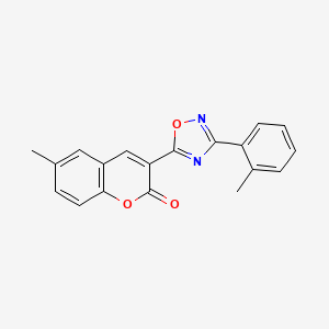 molecular formula C19H14N2O3 B6510732 6-methyl-3-[3-(2-methylphenyl)-1,2,4-oxadiazol-5-yl]-2H-chromen-2-one CAS No. 950283-24-6