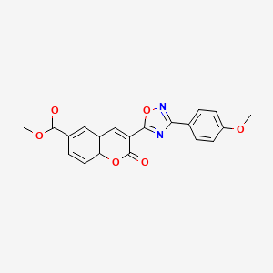 molecular formula C20H14N2O6 B6510736 methyl 3-[3-(4-methoxyphenyl)-1,2,4-oxadiazol-5-yl]-2-oxo-2H-chromene-6-carboxylate CAS No. 950415-81-3