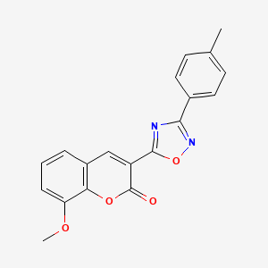 molecular formula C19H14N2O4 B6510740 8-methoxy-3-[3-(4-methylphenyl)-1,2,4-oxadiazol-5-yl]-2H-chromen-2-one CAS No. 931717-82-7