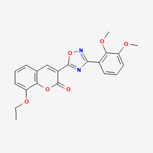 molecular formula C21H18N2O6 B6510743 3-[3-(2,3-dimethoxyphenyl)-1,2,4-oxadiazol-5-yl]-8-ethoxy-2H-chromen-2-one CAS No. 892758-46-2