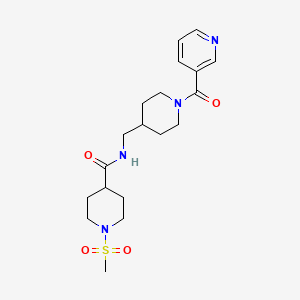 molecular formula C19H28N4O4S B6510751 1-methanesulfonyl-N-{[1-(pyridine-3-carbonyl)piperidin-4-yl]methyl}piperidine-4-carboxamide CAS No. 1797955-00-0