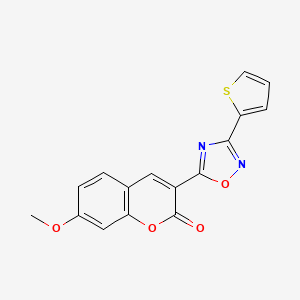 molecular formula C16H10N2O4S B6510757 7-methoxy-3-[3-(thiophen-2-yl)-1,2,4-oxadiazol-5-yl]-2H-chromen-2-one CAS No. 892758-95-1