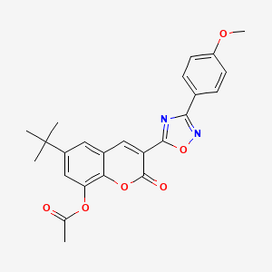 molecular formula C24H22N2O6 B6510763 6-tert-butyl-3-[3-(4-methoxyphenyl)-1,2,4-oxadiazol-5-yl]-2-oxo-2H-chromen-8-yl acetate CAS No. 931738-90-8