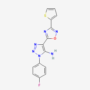 molecular formula C14H9FN6OS B6510774 1-(4-fluorophenyl)-4-[3-(thiophen-2-yl)-1,2,4-oxadiazol-5-yl]-1H-1,2,3-triazol-5-amine CAS No. 892748-59-3
