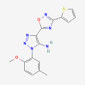 molecular formula C16H14N6O2S B6510781 1-(2-methoxy-5-methylphenyl)-4-[3-(thiophen-2-yl)-1,2,4-oxadiazol-5-yl]-1H-1,2,3-triazol-5-amine CAS No. 892749-64-3