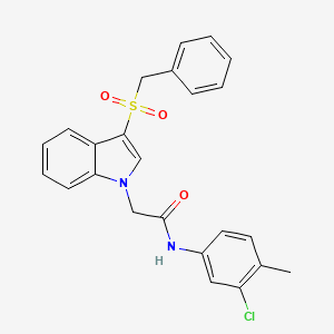 molecular formula C24H21ClN2O3S B6510809 N-(3-chloro-4-methylphenyl)-2-(3-phenylmethanesulfonyl-1H-indol-1-yl)acetamide CAS No. 878060-90-3