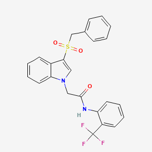 molecular formula C24H19F3N2O3S B6510811 2-(3-phenylmethanesulfonyl-1H-indol-1-yl)-N-[2-(trifluoromethyl)phenyl]acetamide CAS No. 878060-86-7