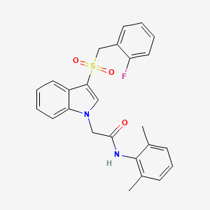 molecular formula C25H23FN2O3S B6510829 N-(2,6-dimethylphenyl)-2-{3-[(2-fluorophenyl)methanesulfonyl]-1H-indol-1-yl}acetamide CAS No. 893280-07-4