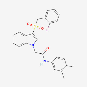 molecular formula C25H23FN2O3S B6510832 N-(3,4-dimethylphenyl)-2-{3-[(2-fluorophenyl)methanesulfonyl]-1H-indol-1-yl}acetamide CAS No. 893281-16-8