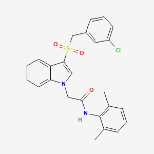molecular formula C25H23ClN2O3S B6510845 2-{3-[(3-chlorophenyl)methanesulfonyl]-1H-indol-1-yl}-N-(2,6-dimethylphenyl)acetamide CAS No. 893283-80-2