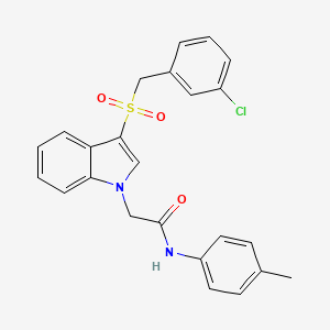 molecular formula C24H21ClN2O3S B6510851 2-{3-[(3-chlorophenyl)methanesulfonyl]-1H-indol-1-yl}-N-(4-methylphenyl)acetamide CAS No. 891091-56-8