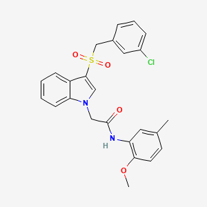 molecular formula C25H23ClN2O4S B6510861 2-{3-[(3-chlorophenyl)methanesulfonyl]-1H-indol-1-yl}-N-(2-methoxy-5-methylphenyl)acetamide CAS No. 895998-36-4