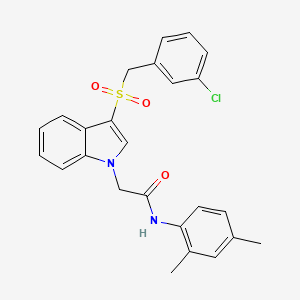 molecular formula C25H23ClN2O3S B6510867 2-{3-[(3-chlorophenyl)methanesulfonyl]-1H-indol-1-yl}-N-(2,4-dimethylphenyl)acetamide CAS No. 891091-98-8