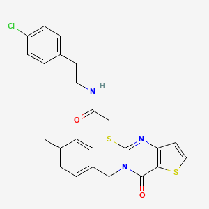 molecular formula C24H22ClN3O2S2 B6510891 N-[2-(4-chlorophenyl)ethyl]-2-({3-[(4-methylphenyl)methyl]-4-oxo-3H,4H-thieno[3,2-d]pyrimidin-2-yl}sulfanyl)acetamide CAS No. 894241-70-4