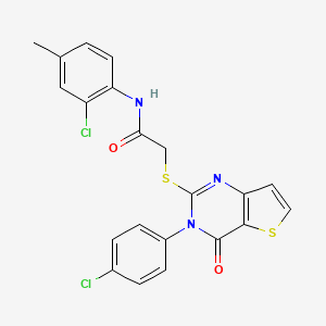 molecular formula C21H15Cl2N3O2S2 B6510894 N-(2-chloro-4-methylphenyl)-2-{[3-(4-chlorophenyl)-4-oxo-3H,4H-thieno[3,2-d]pyrimidin-2-yl]sulfanyl}acetamide CAS No. 894242-46-7
