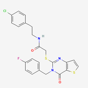 molecular formula C23H19ClFN3O2S2 B6510897 N-[2-(4-chlorophenyl)ethyl]-2-({3-[(4-fluorophenyl)methyl]-4-oxo-3H,4H-thieno[3,2-d]pyrimidin-2-yl}sulfanyl)acetamide CAS No. 894243-37-9