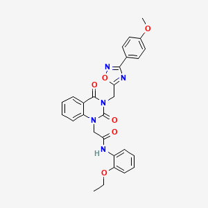 molecular formula C28H25N5O6 B6510935 N-(2-ethoxyphenyl)-2-(3-{[3-(4-methoxyphenyl)-1,2,4-oxadiazol-5-yl]methyl}-2,4-dioxo-1,2,3,4-tetrahydroquinazolin-1-yl)acetamide CAS No. 931928-91-5