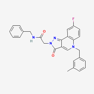 N-benzyl-2-{8-fluoro-5-[(3-methylphenyl)methyl]-3-oxo-2H,3H,5H-pyrazolo[4,3-c]quinolin-2-yl}acetamide