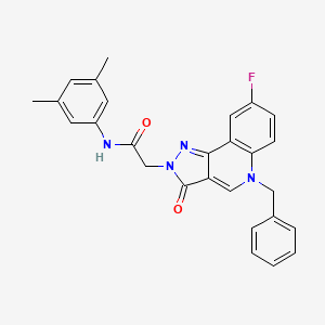 2-{5-benzyl-8-fluoro-3-oxo-2H,3H,5H-pyrazolo[4,3-c]quinolin-2-yl}-N-(3,5-dimethylphenyl)acetamide