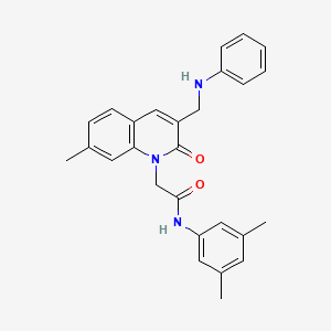 molecular formula C27H27N3O2 B6510990 N-(3,5-dimethylphenyl)-2-{7-methyl-2-oxo-3-[(phenylamino)methyl]-1,2-dihydroquinolin-1-yl}acetamide CAS No. 932358-50-4