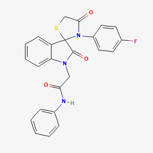 molecular formula C24H18FN3O3S B6511008 2-[3'-(4-fluorophenyl)-2,4'-dioxo-1,2-dihydrospiro[indole-3,2'-[1,3]thiazolidine]-1-yl]-N-phenylacetamide CAS No. 894554-06-4