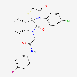 molecular formula C24H17ClFN3O3S B6511010 2-[3'-(4-chlorophenyl)-2,4'-dioxo-1,2-dihydrospiro[indole-3,2'-[1,3]thiazolidine]-1-yl]-N-(4-fluorophenyl)acetamide CAS No. 894555-14-7