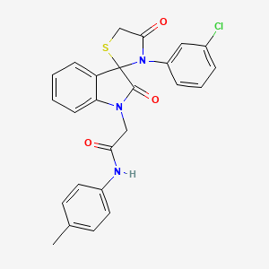 molecular formula C25H20ClN3O3S B6511015 2-[3'-(3-chlorophenyl)-2,4'-dioxo-1,2-dihydrospiro[indole-3,2'-[1,3]thiazolidine]-1-yl]-N-(4-methylphenyl)acetamide CAS No. 894555-99-8