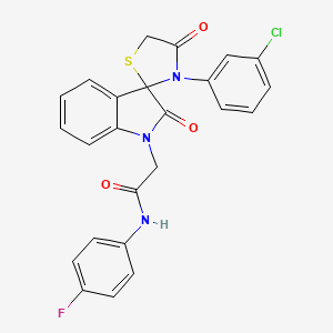 molecular formula C24H17ClFN3O3S B6511023 2-[3'-(3-chlorophenyl)-2,4'-dioxo-1,2-dihydrospiro[indole-3,2'-[1,3]thiazolidine]-1-yl]-N-(4-fluorophenyl)acetamide CAS No. 894556-43-5