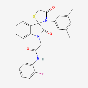 molecular formula C26H22FN3O3S B6511031 2-[3'-(3,5-dimethylphenyl)-2,4'-dioxo-1,2-dihydrospiro[indole-3,2'-[1,3]thiazolidine]-1-yl]-N-(2-fluorophenyl)acetamide CAS No. 894559-92-3