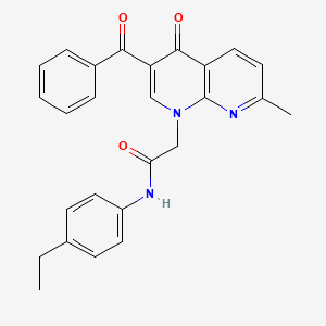 molecular formula C26H23N3O3 B6511050 2-(3-benzoyl-7-methyl-4-oxo-1,4-dihydro-1,8-naphthyridin-1-yl)-N-(4-ethylphenyl)acetamide CAS No. 894904-43-9