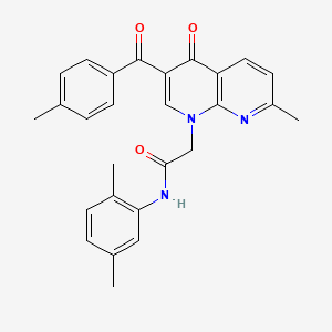 molecular formula C27H25N3O3 B6511066 N-(2,5-dimethylphenyl)-2-[7-methyl-3-(4-methylbenzoyl)-4-oxo-1,4-dihydro-1,8-naphthyridin-1-yl]acetamide CAS No. 894907-23-4