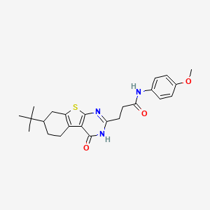 molecular formula C24H29N3O3S B6511200 3-{11-tert-butyl-3-oxo-8-thia-4,6-diazatricyclo[7.4.0.0^{2,7}]trideca-1(9),2(7),5-trien-5-yl}-N-(4-methoxyphenyl)propanamide CAS No. 950415-01-7