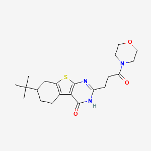 molecular formula C21H29N3O3S B6511208 11-tert-butyl-5-[3-(morpholin-4-yl)-3-oxopropyl]-8-thia-4,6-diazatricyclo[7.4.0.0^{2,7}]trideca-1(9),2(7),5-trien-3-one CAS No. 950415-14-2