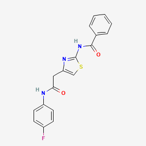 molecular formula C18H14FN3O2S B6511219 N-(4-{[(4-fluorophenyl)carbamoyl]methyl}-1,3-thiazol-2-yl)benzamide CAS No. 946273-39-8