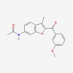 molecular formula C19H17NO4 B6511226 N-[2-(3-methoxybenzoyl)-3-methyl-1-benzofuran-6-yl]acetamide CAS No. 174344-45-7