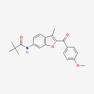 molecular formula C22H23NO4 B6511230 N-[2-(4-methoxybenzoyl)-3-methyl-1-benzofuran-6-yl]-2,2-dimethylpropanamide CAS No. 929452-41-5