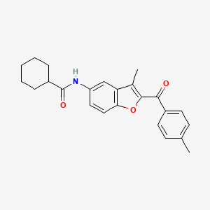 molecular formula C24H25NO3 B6511241 N-[3-methyl-2-(4-methylbenzoyl)-1-benzofuran-5-yl]cyclohexanecarboxamide CAS No. 929504-64-3