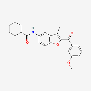 molecular formula C24H25NO4 B6511245 N-[2-(3-methoxybenzoyl)-3-methyl-1-benzofuran-5-yl]cyclohexanecarboxamide CAS No. 929471-99-8