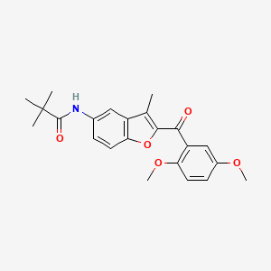 N-[2-(2,5-dimethoxybenzoyl)-3-methyl-1-benzofuran-5-yl]-2,2-dimethylpropanamide