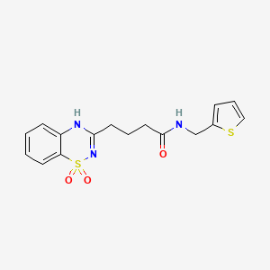 molecular formula C16H17N3O3S2 B6511255 4-(1,1-dioxo-2H-1lambda6,2,4-benzothiadiazin-3-yl)-N-[(thiophen-2-yl)methyl]butanamide CAS No. 950320-19-1