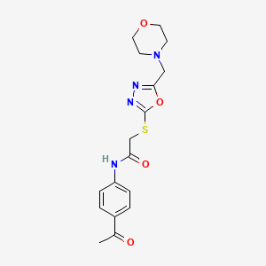 molecular formula C17H20N4O4S B6511262 N-(4-acetylphenyl)-2-({5-[(morpholin-4-yl)methyl]-1,3,4-oxadiazol-2-yl}sulfanyl)acetamide CAS No. 915188-31-7