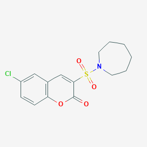 molecular formula C15H16ClNO4S B6511277 3-(azepane-1-sulfonyl)-6-chloro-2H-chromen-2-one CAS No. 950280-75-8