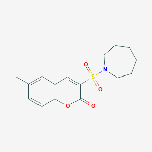 molecular formula C16H19NO4S B6511294 3-(azepane-1-sulfonyl)-6-methyl-2H-chromen-2-one CAS No. 950281-59-1