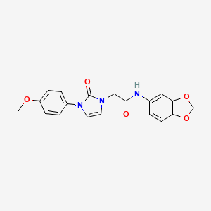 molecular formula C19H17N3O5 B6511306 N-(2H-1,3-benzodioxol-5-yl)-2-[3-(4-methoxyphenyl)-2-oxo-2,3-dihydro-1H-imidazol-1-yl]acetamide CAS No. 951543-10-5