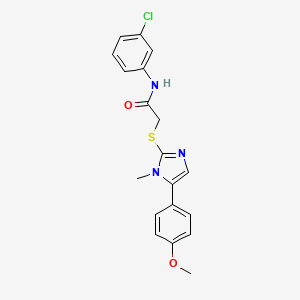 molecular formula C19H18ClN3O2S B6511318 N-(3-chlorophenyl)-2-{[5-(4-methoxyphenyl)-1-methyl-1H-imidazol-2-yl]sulfanyl}acetamide CAS No. 946334-09-4